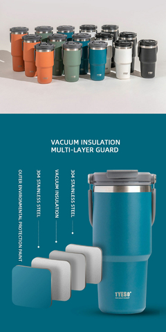 750/900ml Tyeso garrafa térmica copo de café caneca de vácuo caneca de água - comprar online