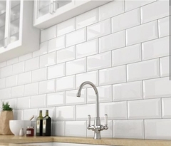 Azulejo Subway 7,5 x 15 cm Original Blanco Brillante Biselado - comprar online
