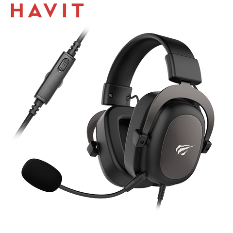 Havit Headset Gamer com Fio H2002d, Fone de Ouvido com Microfone Encaixável, Som Surround, PC Notebook PS5 Switch, Cobre a Orelha 3,5mm