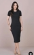 Vestido Preto Malha Canelada
