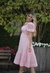 VESTIDO MIDI CHIFFON TEXTURIZADO - ÁGUA DE ROSAS - comprar online