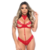 Conjunto Fio Tule Sem Bojo Rendado HL - Vermelho - comprar online