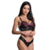 Conjunto Fio Rendado com Bojo Dira´s - Preto e Pink na internet