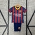 Conjunto Infantil Nike Barcelona I 2013/14 - Azul e Vermelho