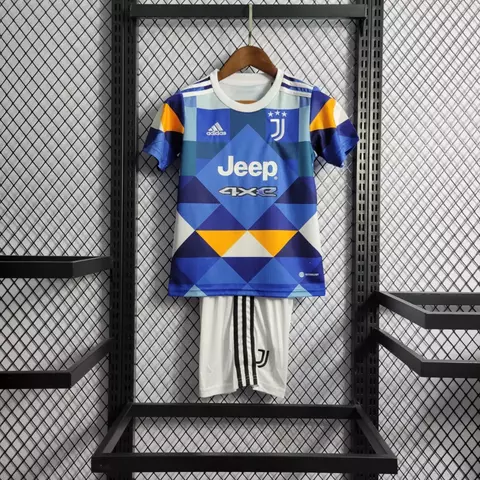 Conjunto Infantil Adidas Juventus IV 2022/23 - Azul