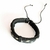 Pulsera de cuero con trenza blanca/Negra