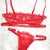 Cordinado lenceria sexy de encaje rojo - Yas Store