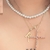 Juego acero inoxidable (cadenita con dije y aretes con inicial) - comprar en línea