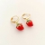 Aretes colgantes de fresa acero inoxidable - comprar en línea