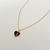Collar corazón negro con inicial acero inoxidable - Yas Store