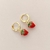 Aretes colgantes de fresa acero inoxidable