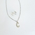 collar con aretes de inicial acero inoxidable en internet