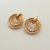 Aretes elegantes triple argolla acero inoxidable - comprar en línea