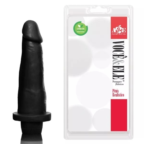 Pênis Realístico Com Vibrador 16x4 Cm Adão e Eva