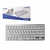 TECLADO WIRELLES INALÁMBRICO A PILAS BLUETOOTH SLIM PORTABLE SEISA BK3001 BLANCO Y PLATEADO