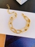 Pulseiras banhadas Unissex pulseiras masculinas elos quadrados Ouro e Ródio Negro na internet