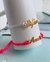 Pulseira tornozeleira de macramê escrita semi joia Amor e Life vida - loja online