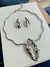 Conjunto de Brinco e Colar Aro ondulado martelado folheado - comprar online