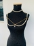 Bodychain de pérolas camadas duplas com colar de pérolas abs na internet