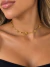 Choker colar semi joia estrelas trabalhado ouro 18 kl e prata 925 - comprar online