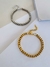 Imagem do Semi Joia Pulseiras Unissex Maxi veneziana quadrada Ouro e Prata