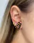 Brincos Earhook folheados esmaltados Preto e Off de esferas - comprar online