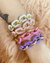 Pulseiras coloridas Tons pastéis acrílico detalhes em Ouro - comprar online