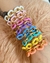 Pulseiras coloridas Tons pastéis acrílico detalhes em Ouro