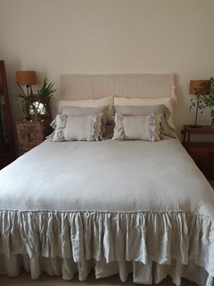 LINEA ROMANCE | ACOLCHADO JOSEFA - GRIS PERLA - comprar online