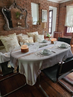 Mantel Gasa Blanca con bordes de oro - comprar online