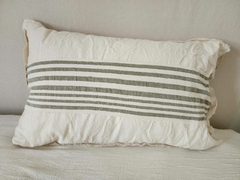 Almohada Beltran algodón rayado verde