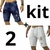 Kit Duas Bermudas Masculinas Branca e Azul