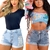 Kit 2 Short Jeans Feminino bermuda Bermuda Jeans da Moda top