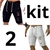 Kit 2 Bermuda Preto com Vermelho Com Cordão e Lycra Top