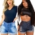 Kit 2 Short Jeans Feminino Luxo Jeans Rasgado Bermuda