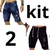 Kit 2 Bermudas Preta e Azul Jeans Modelo Com Cordão