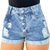 Short Feminino Jeans Short Curto Jeans Rasgado Feminino ML