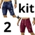 Kit 2 Bermudas Jeans Masculino Vemelho e Azul Com lycra