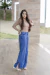 Calça Jeans Wide Com Fenda Lateral