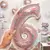 GLOBO NÚMERO HOLOGRAFICO ROSA GOLD 40 CM (#7)