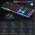 Kit Teclado Semi Mecânico Gamer Led Rgb Mouse Óptico Preto
