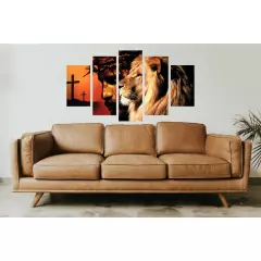 Kit 5 Quadros Decorativos Sala Quarto Jesus - comprar online