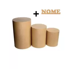 3 Cilindro P M G Mdf Reforçado Decoração Nome Festa painel - comprar online