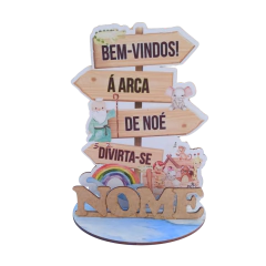 12 Peças Centros Mesa Placa Arca de Noé Personalizado Lembranças Festa - loja online