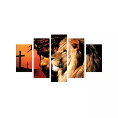 Kit 5 Quadros Decorativos Sala Quarto Jesus