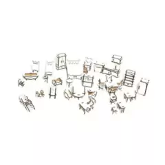 Mini Moveis Casa Casinha Boneca Mdf 36 Peças - LOPES MDF