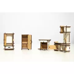 Mini Moveis Casa Casinha Boneca Mdf 36 Peças - comprar online