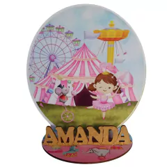 12 Peças Centros Mesa Circo aquarela Rosa Personalizado Lembranças Festa