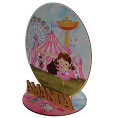 12 Peças Centros Mesa Circo aquarela Rosa Personalizado Lembranças Festa - LOPES MDF