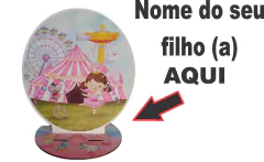 12 Peças Centros Mesa Circo aquarela Rosa Personalizado Lembranças Festa - loja online